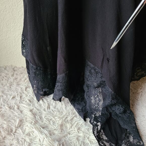Intimately Free People Black Mesh Sleeveless Halter Asymmetric Hem Dress Size XS - Picture 6 of 12